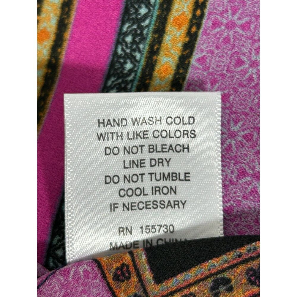 Rose+Olive Multicolor Patchwork Long Sleeve Butto… - image 6